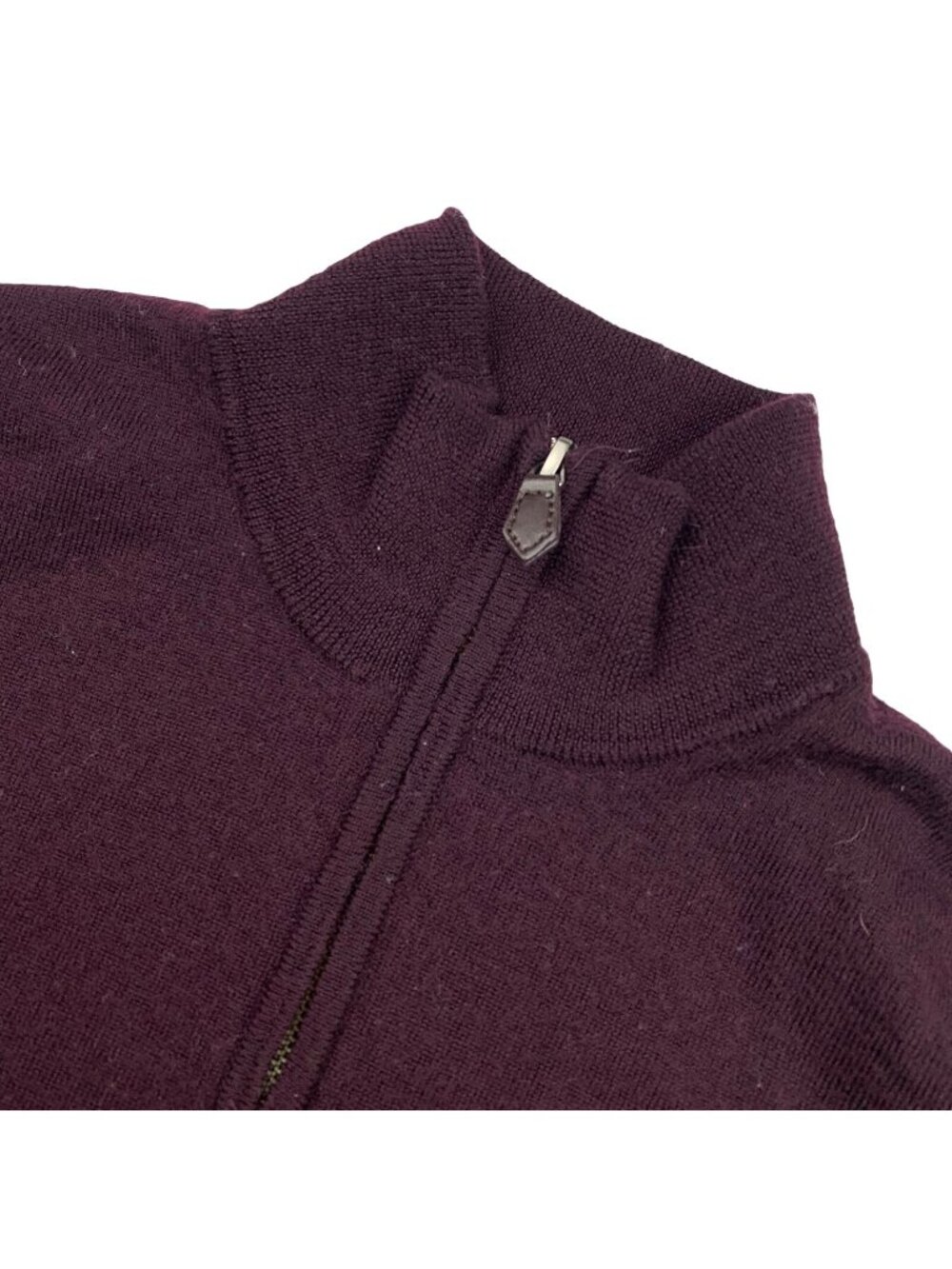 Bloomingdale's Men's 100% Wool 1/4 Zip Pullover Sweater Purple • Large
